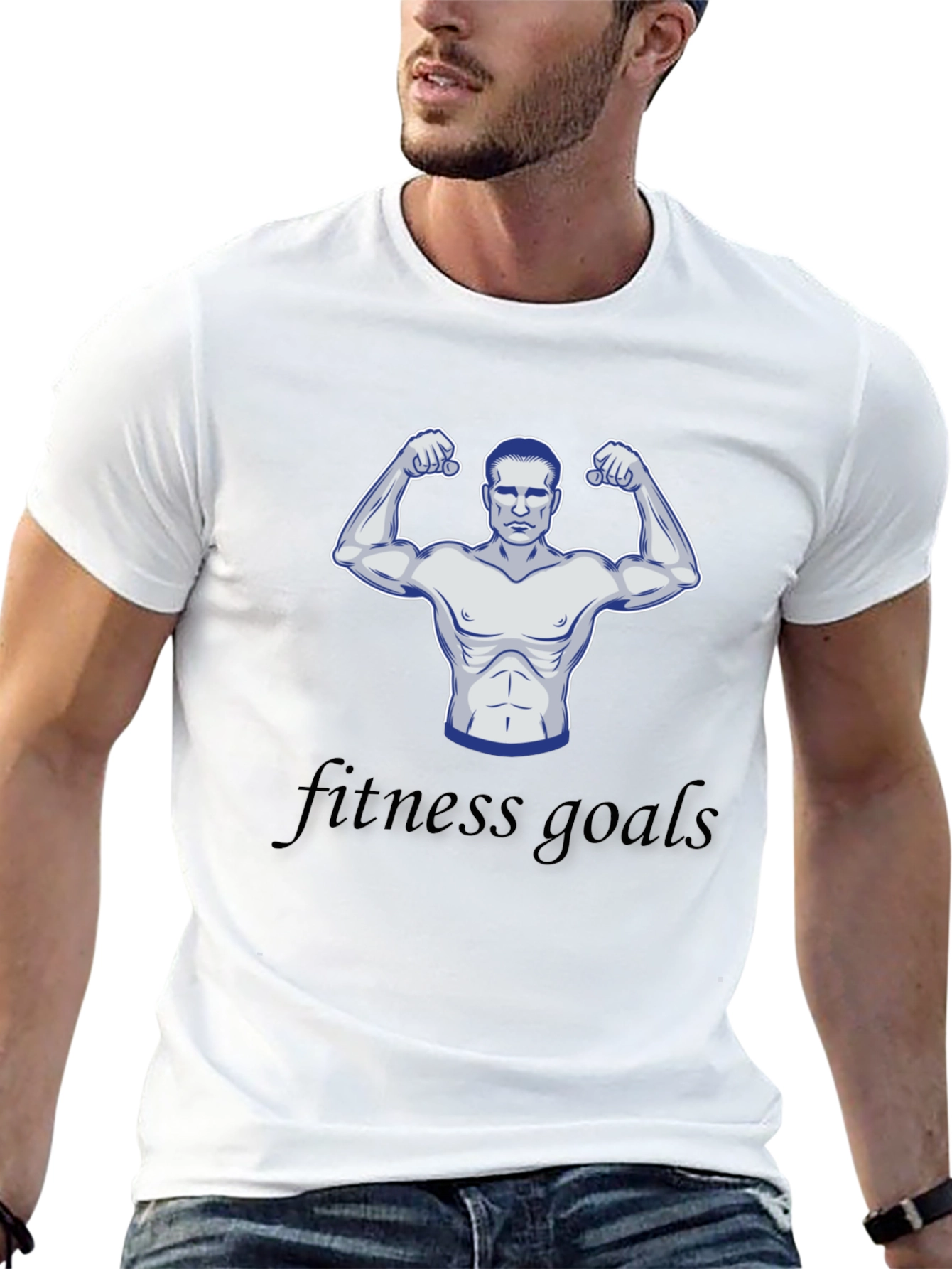 Fitness Goals Black Graphic T-Shirt