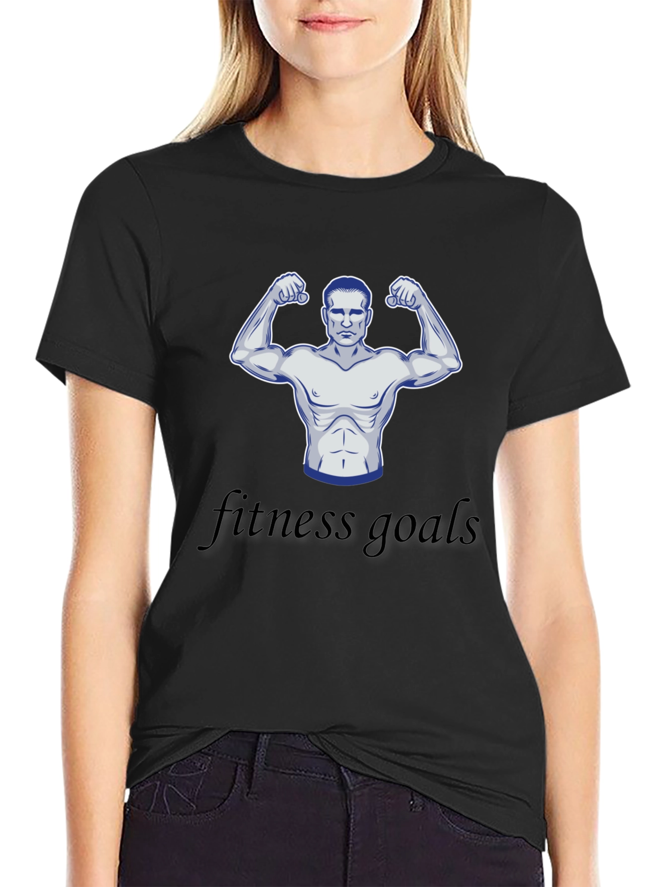 Fitness Goals Black Graphic T-Shirt