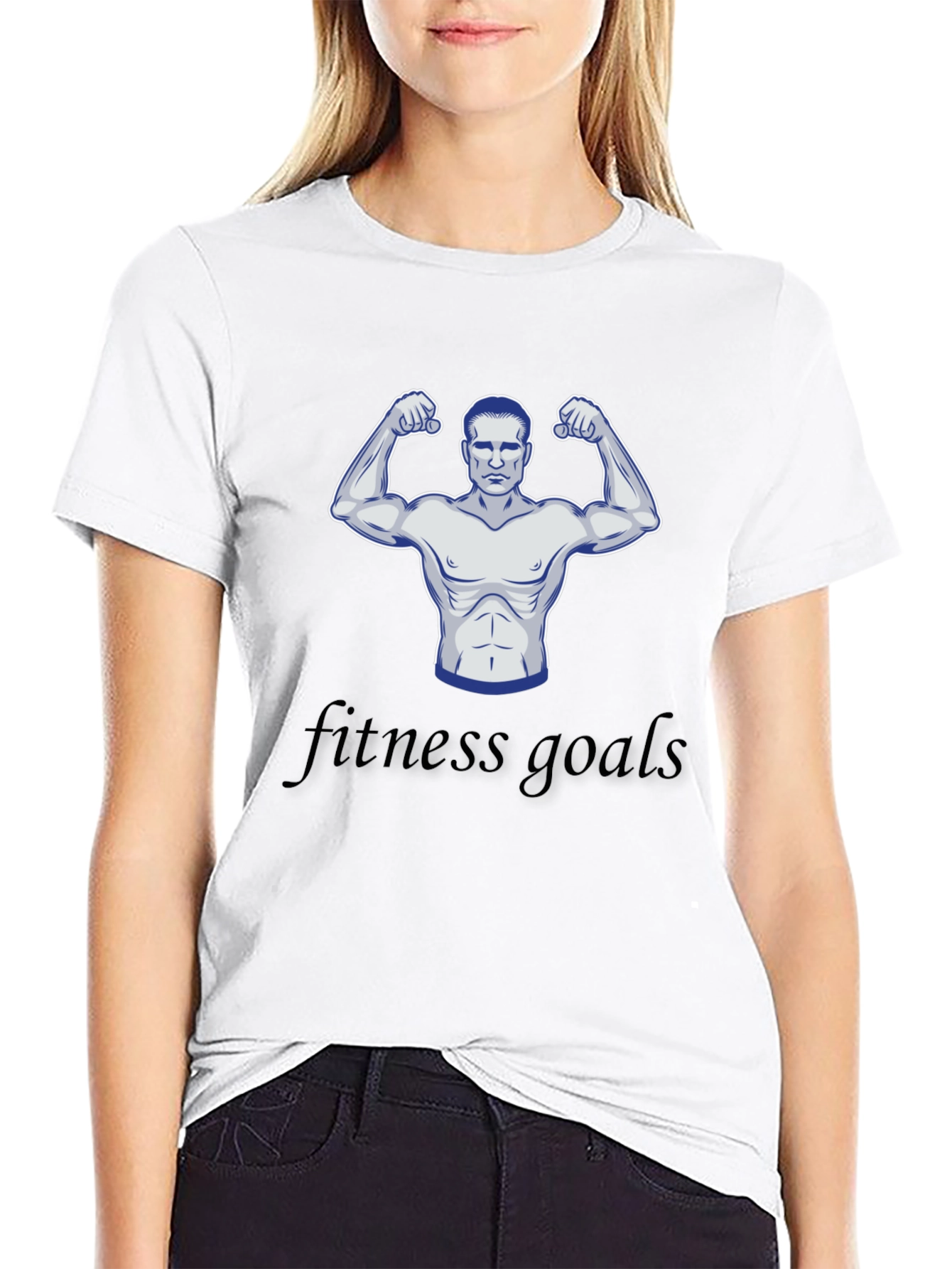 Fitness Goals Black Graphic T-Shirt