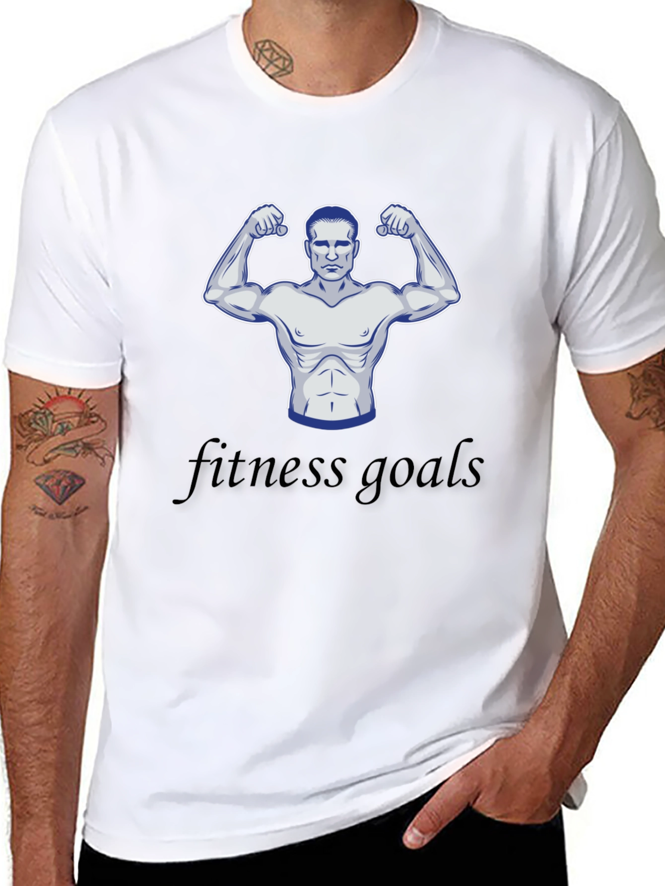 Fitness Goals Black Graphic T-Shirt