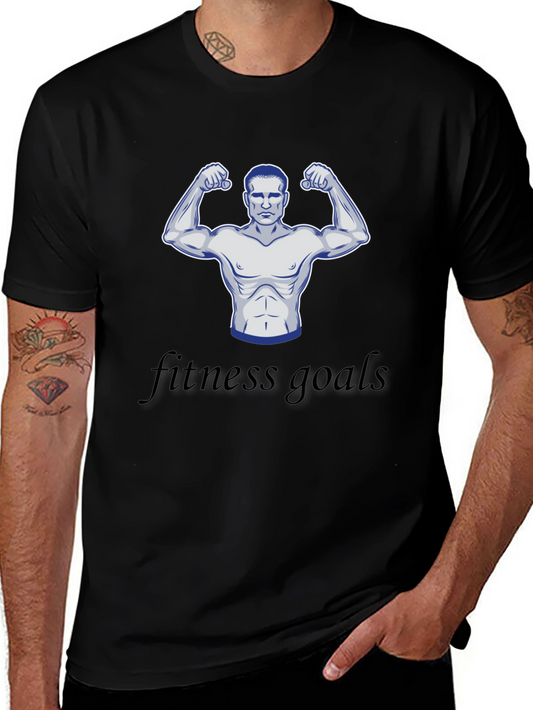 Fitness Goals Black Graphic T-Shirt
