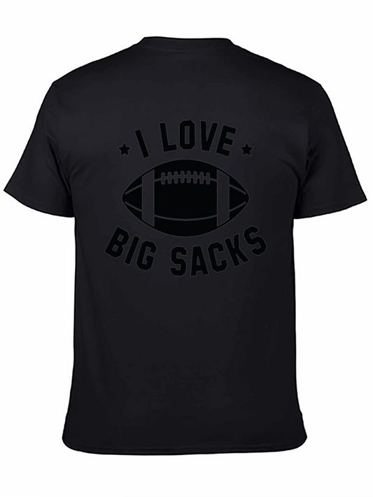 I Love Big Sacks Football Graphic T-Shirt