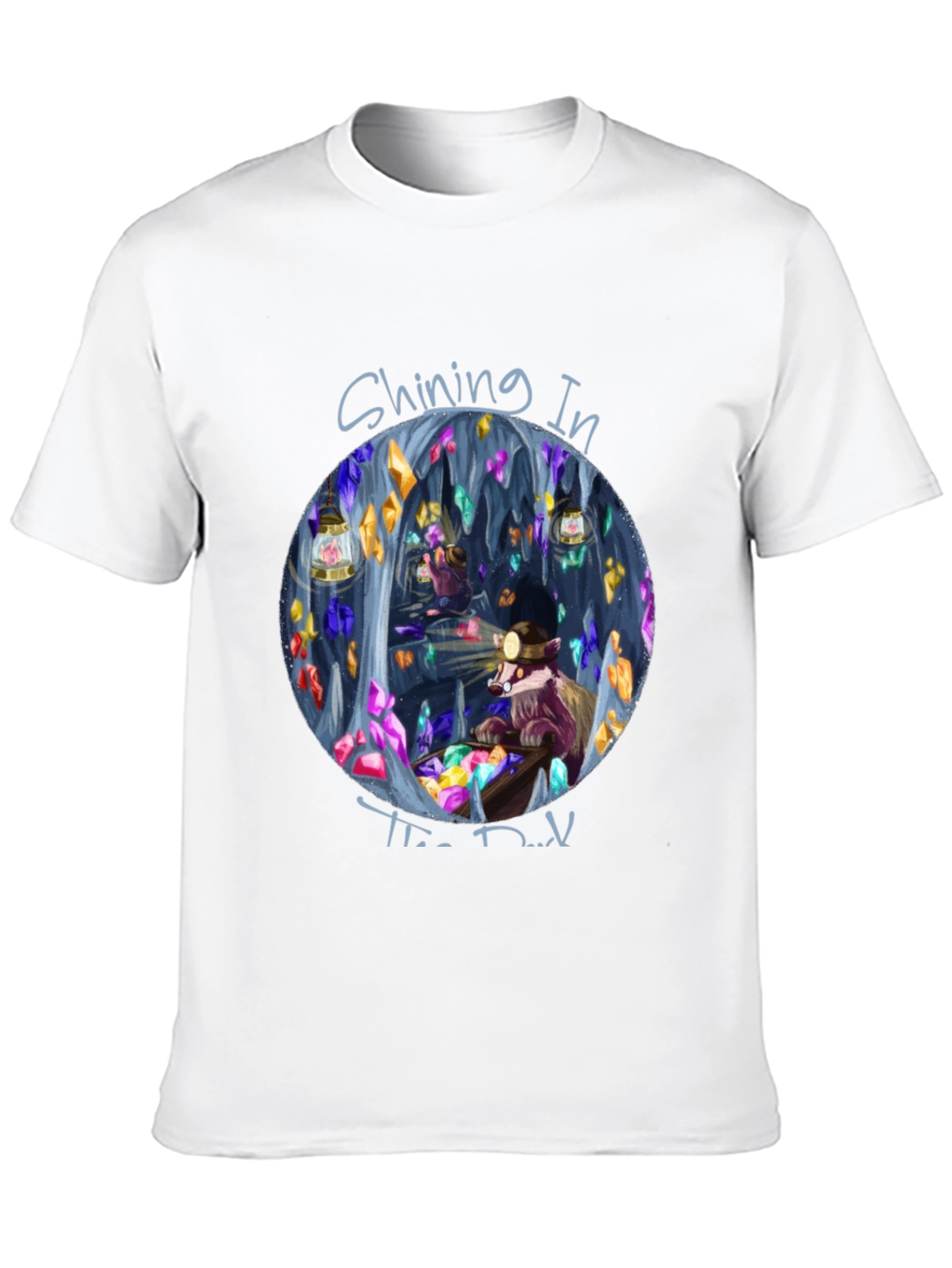 Shining in the Dark T-Shirt Miner Raccoon Design