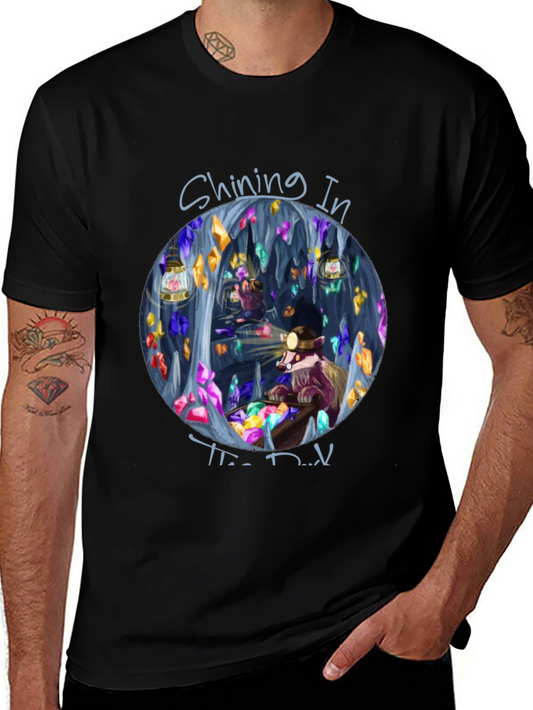 Shining in the Dark T-Shirt Miner Raccoon Design