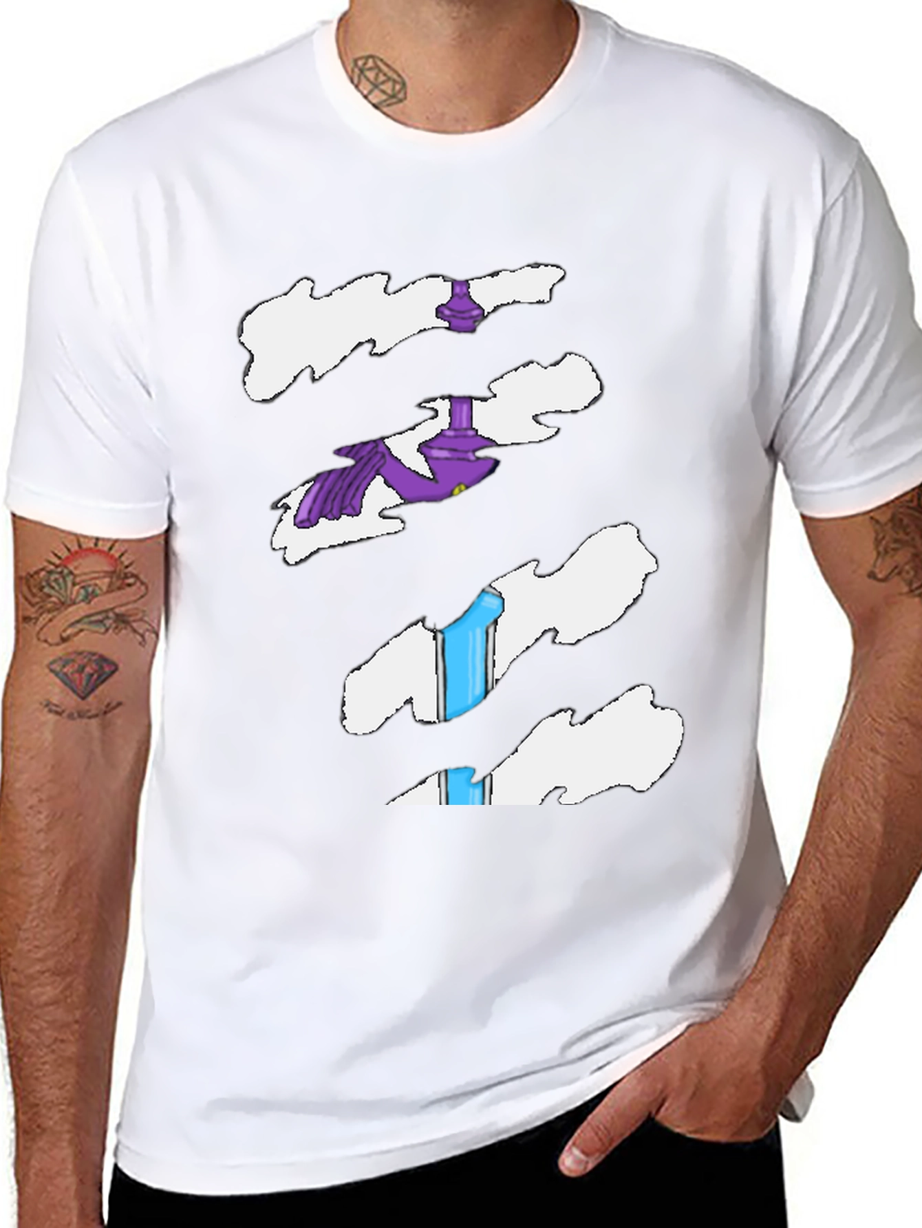 Torn Tee Illusion: Funny Costume Shirt