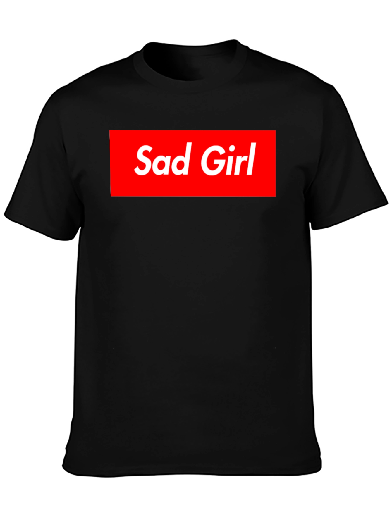 Sad Girl Box Logo T-Shirt - Stylish Streetwear Tee