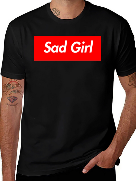 Sad Girl Box Logo T-Shirt - Stylish Streetwear Tee