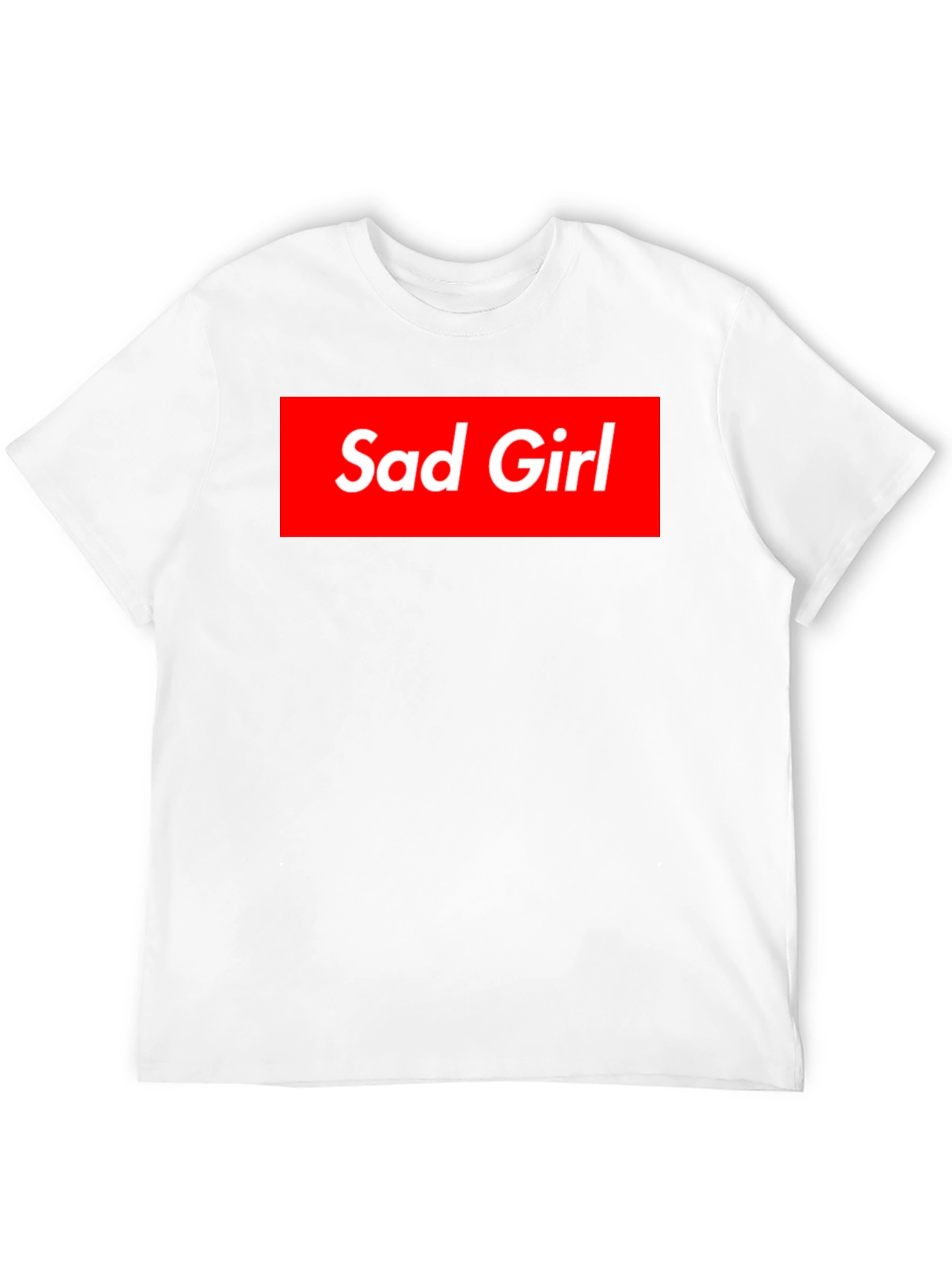 Sad Girl Box Logo T-Shirt - Stylish Streetwear Tee