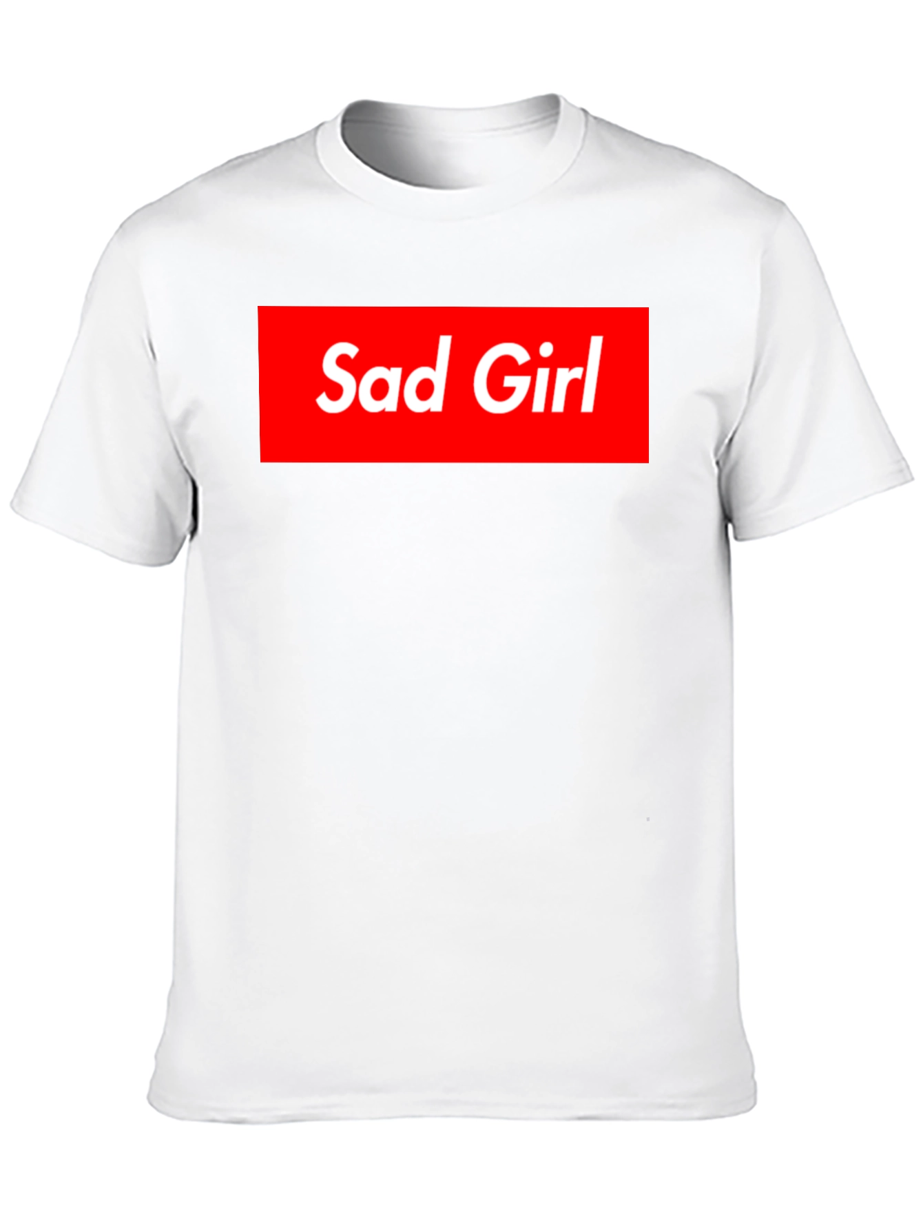 Sad Girl Box Logo T-Shirt - Stylish Streetwear Tee