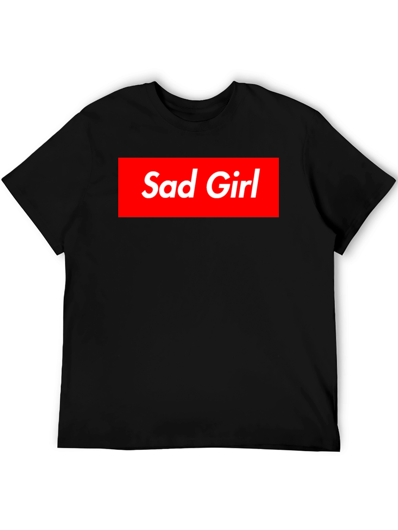 Sad Girl Box Logo T-Shirt - Stylish Streetwear Tee