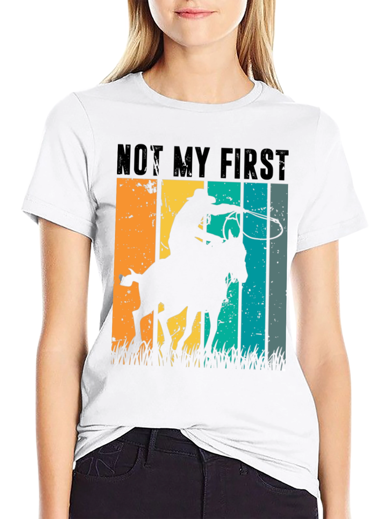 Cowboy Horse Riding T-Shirt - Retro Style