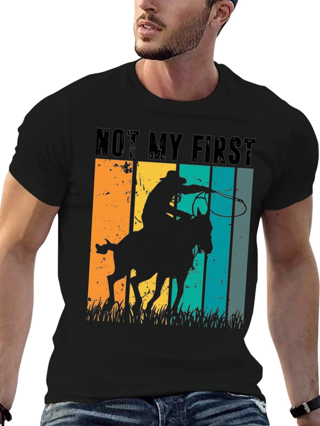 Cowboy Horse Riding T-Shirt - Retro Style