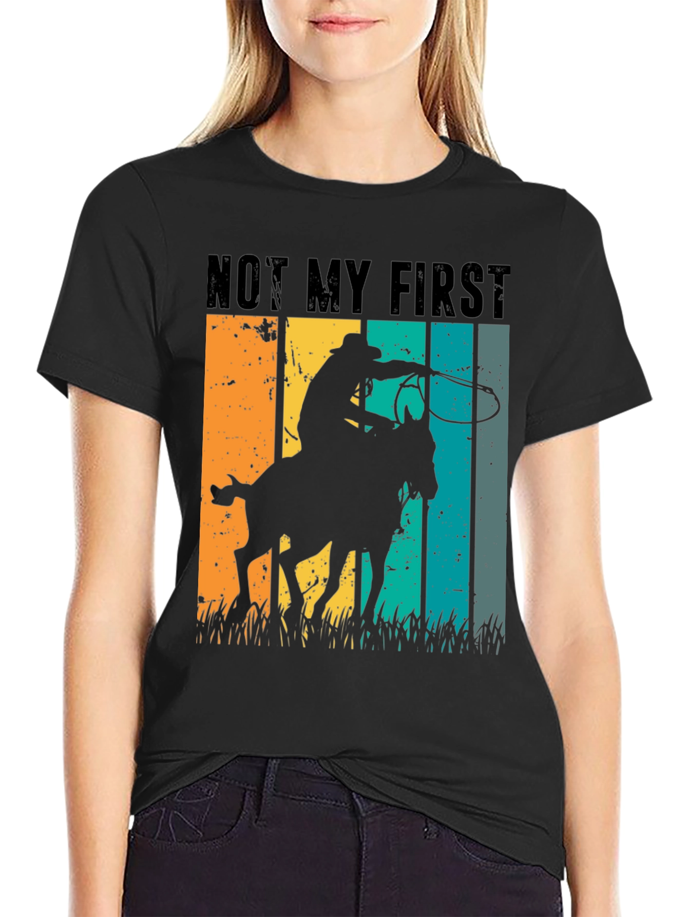 Cowboy Horse Riding T-Shirt - Retro Style