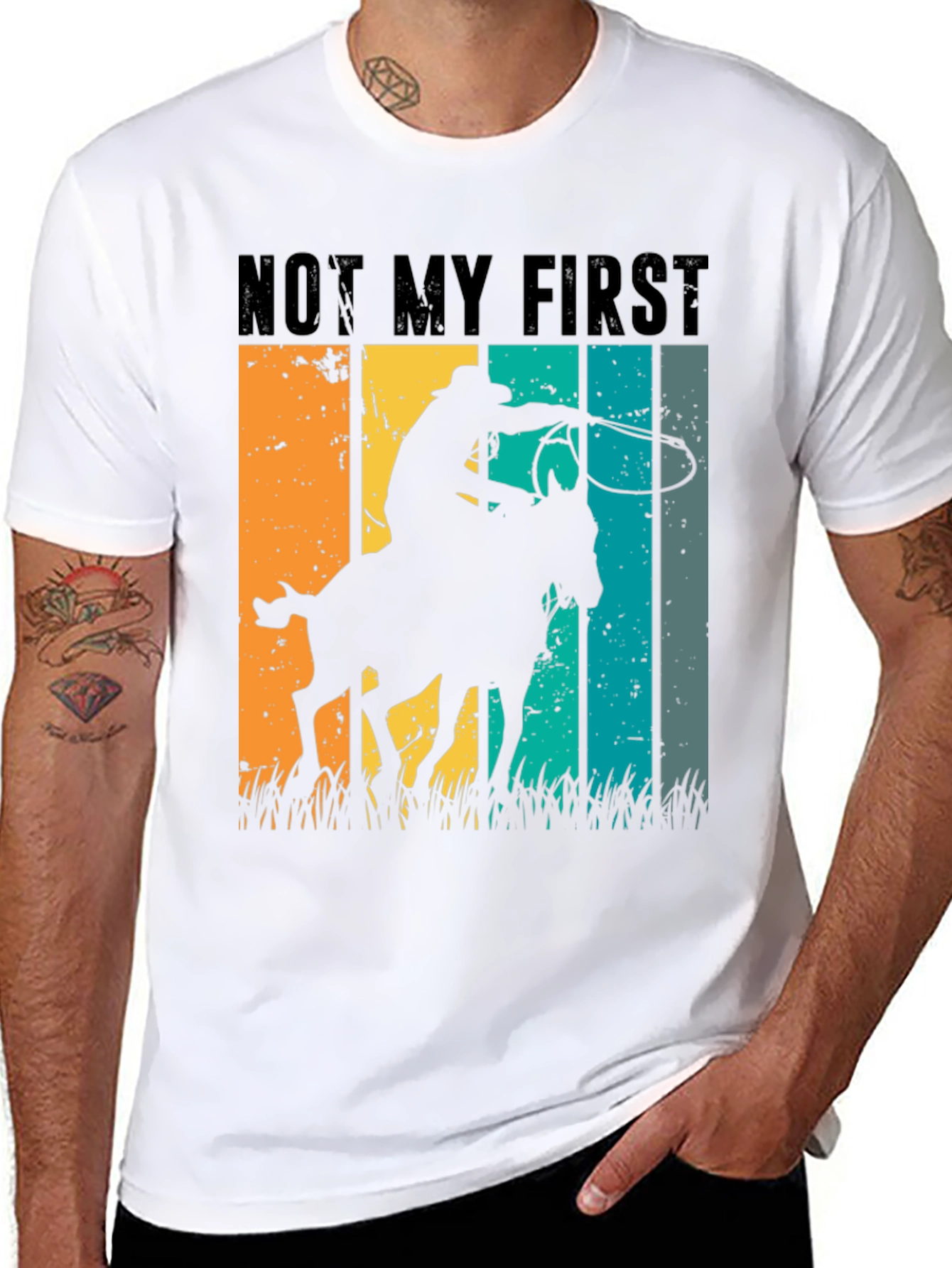 Cowboy Horse Riding T-Shirt - Retro Style