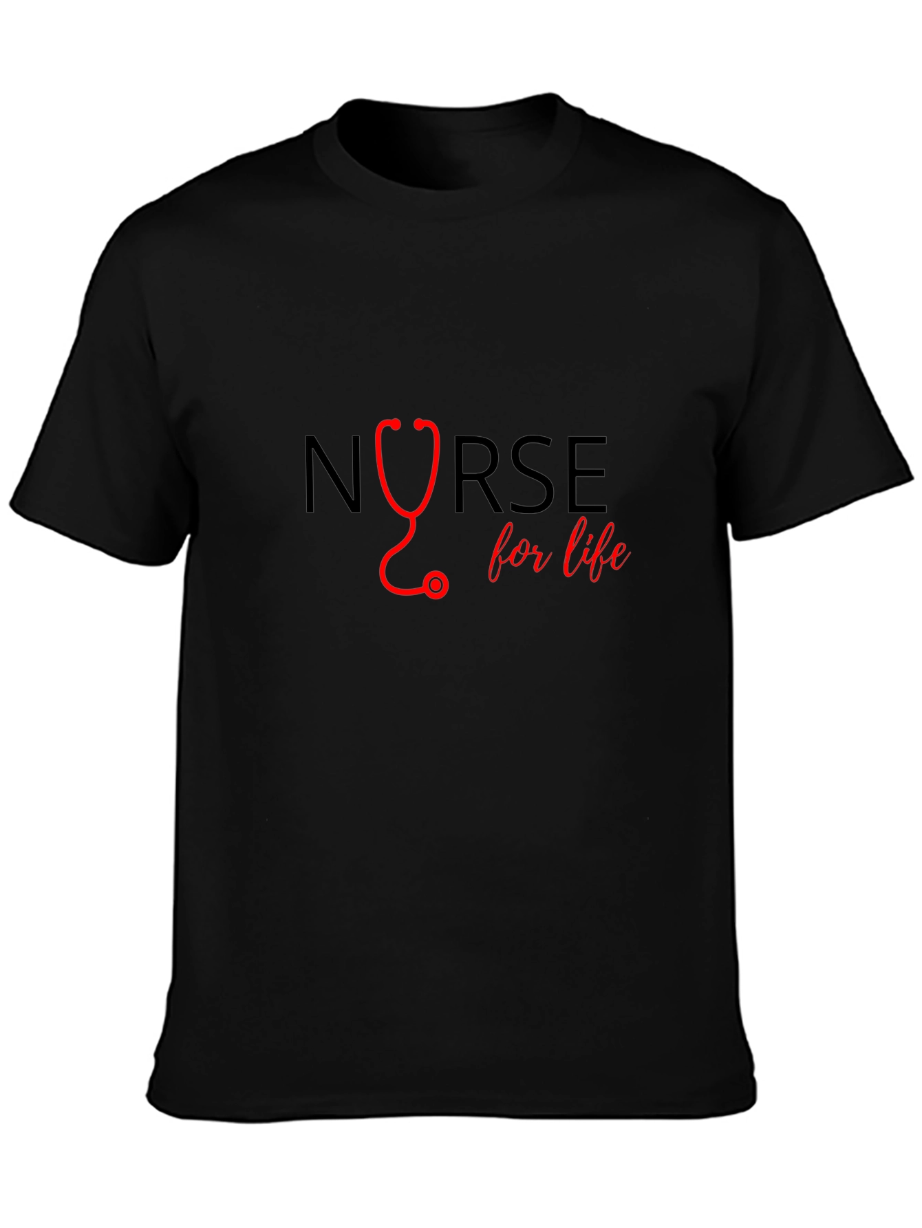 Nurse for Life Graphic Tee - Black Cotton