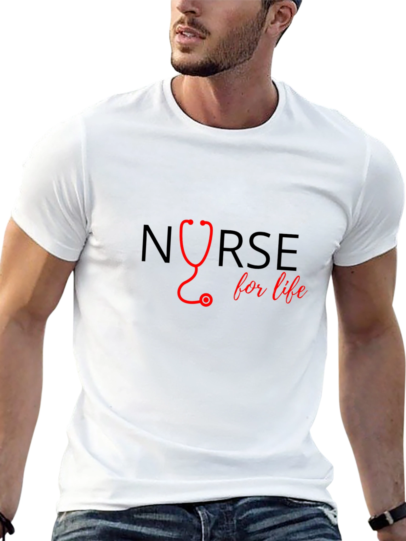 Nurse for Life Graphic Tee - Black Cotton