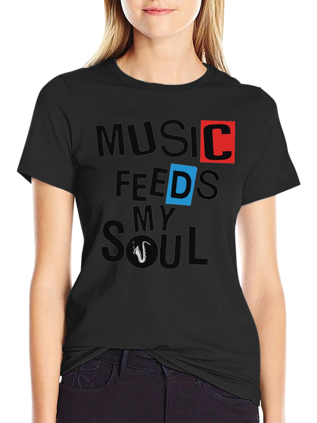 Music Feeds My Soul Graphic Print T-Shirt