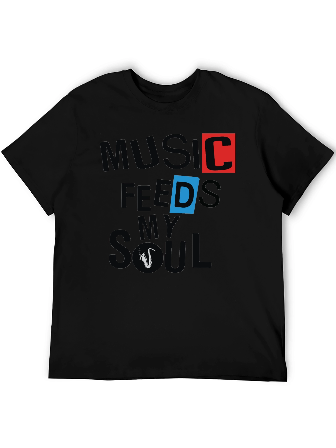 Music Feeds My Soul Graphic Print T-Shirt
