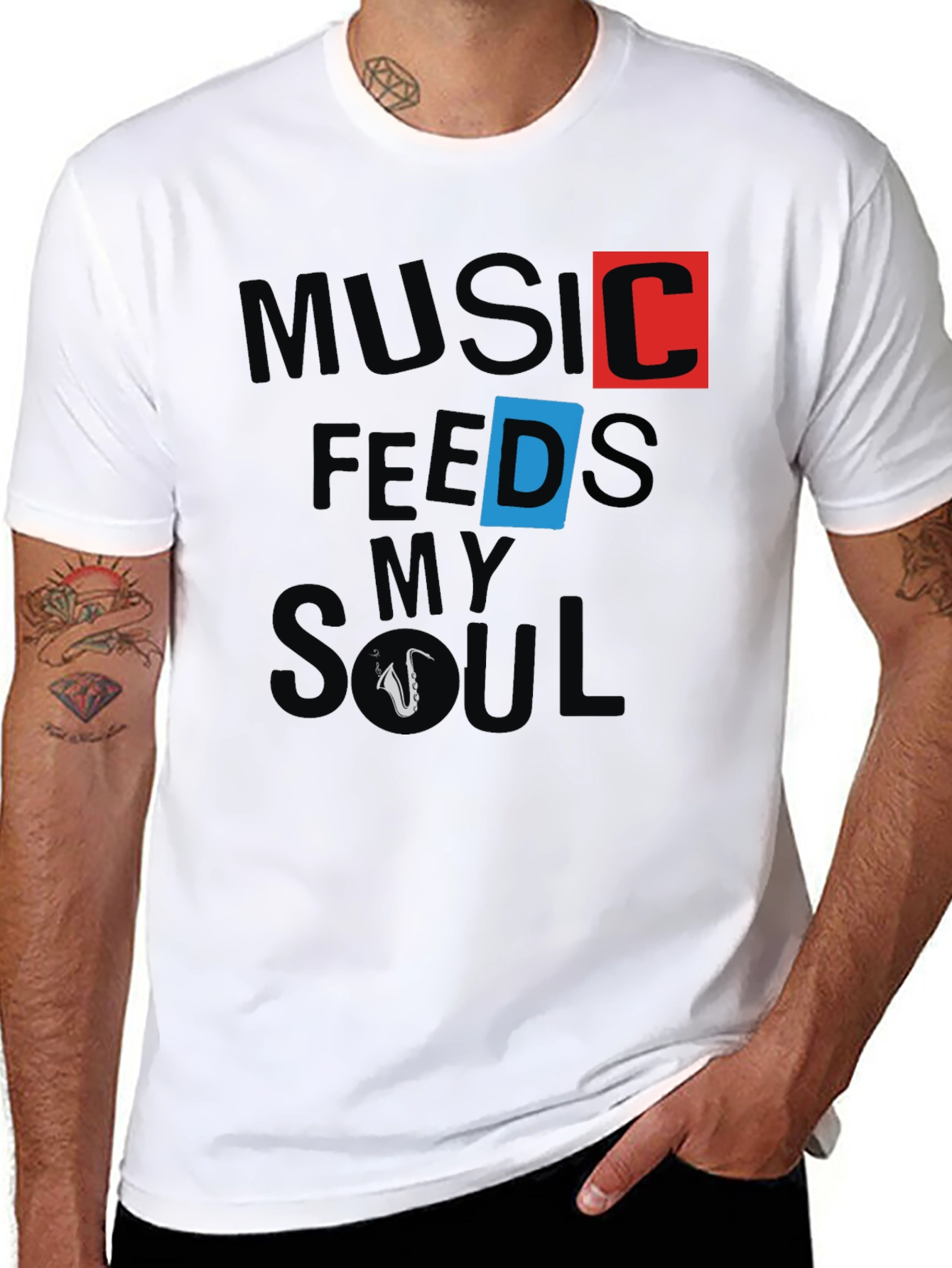 Music Feeds My Soul Graphic Print T-Shirt