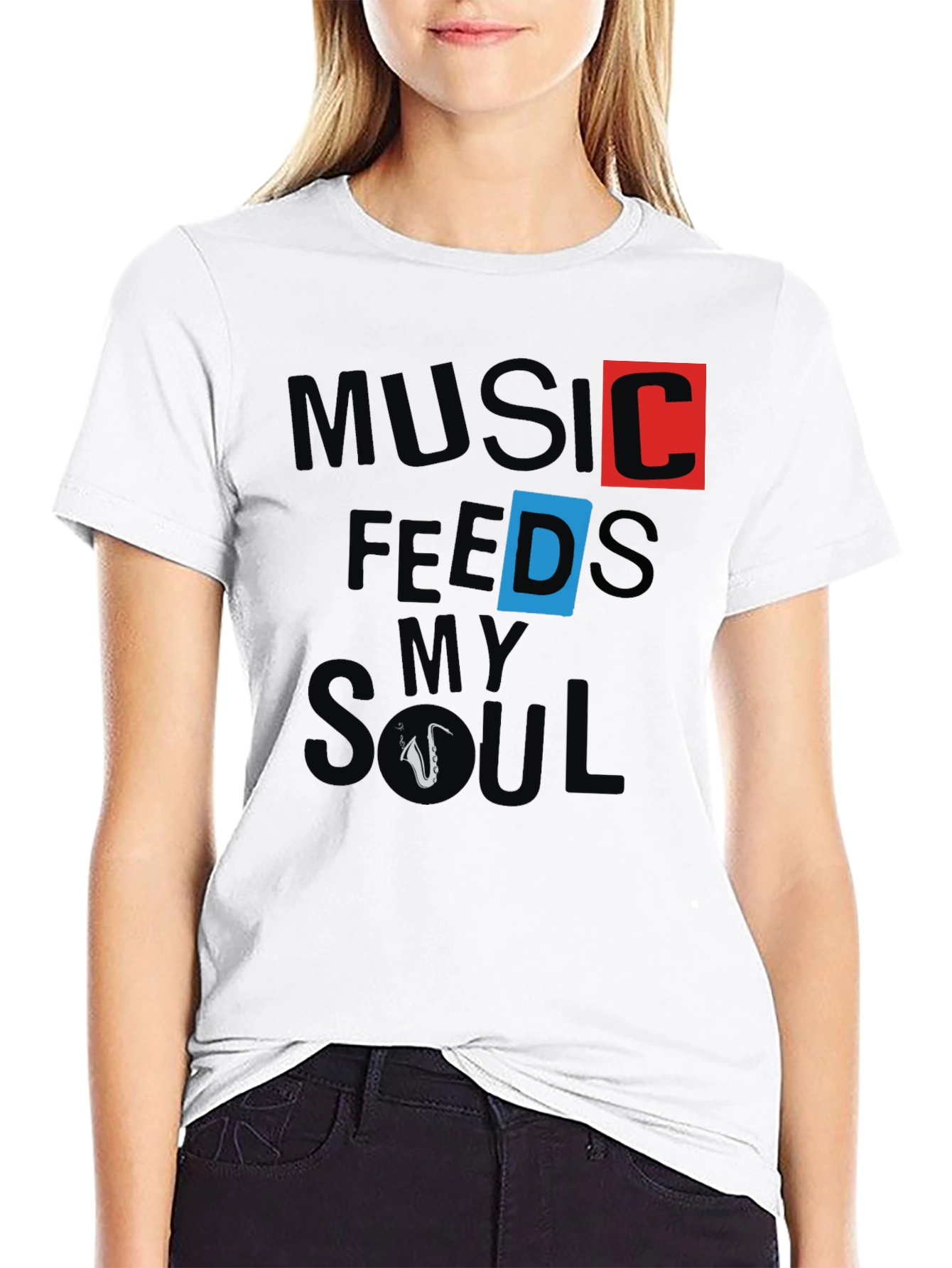 Music Feeds My Soul Graphic Print T-Shirt