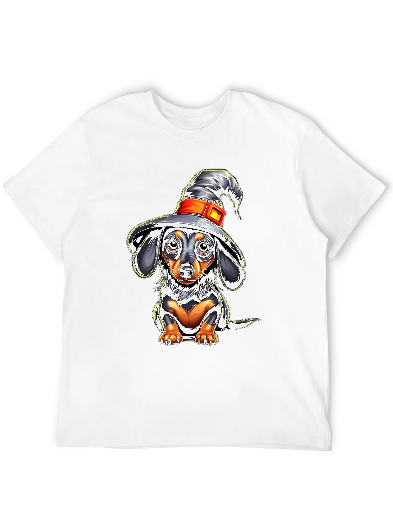 Witch Dachshund T-Shirt - Halloween Dog Tee