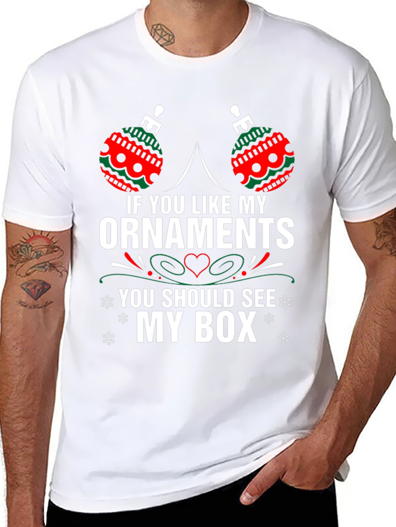 Funny Christmas Ornaments Black T-Shirt