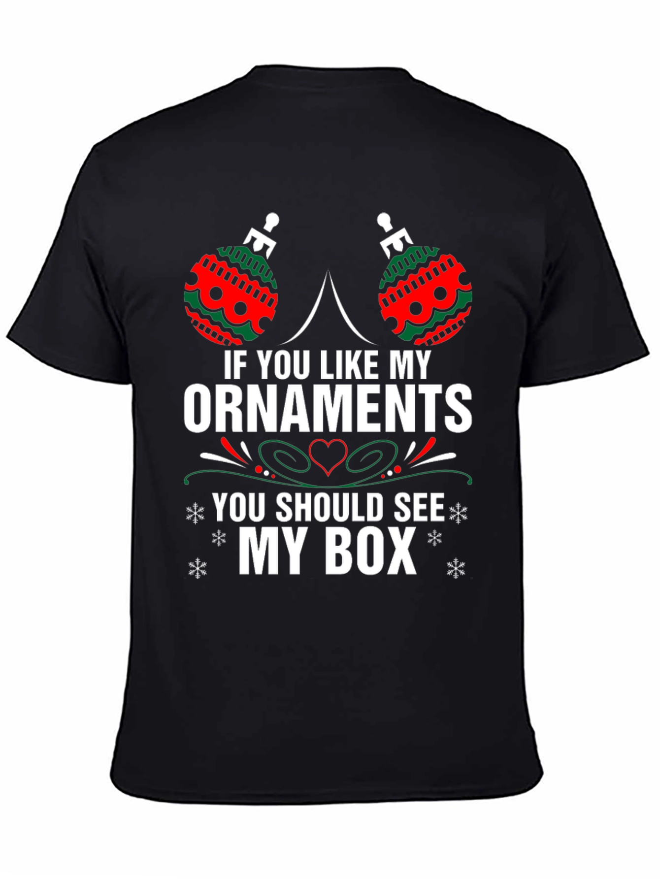Funny Christmas Ornaments Black T-Shirt