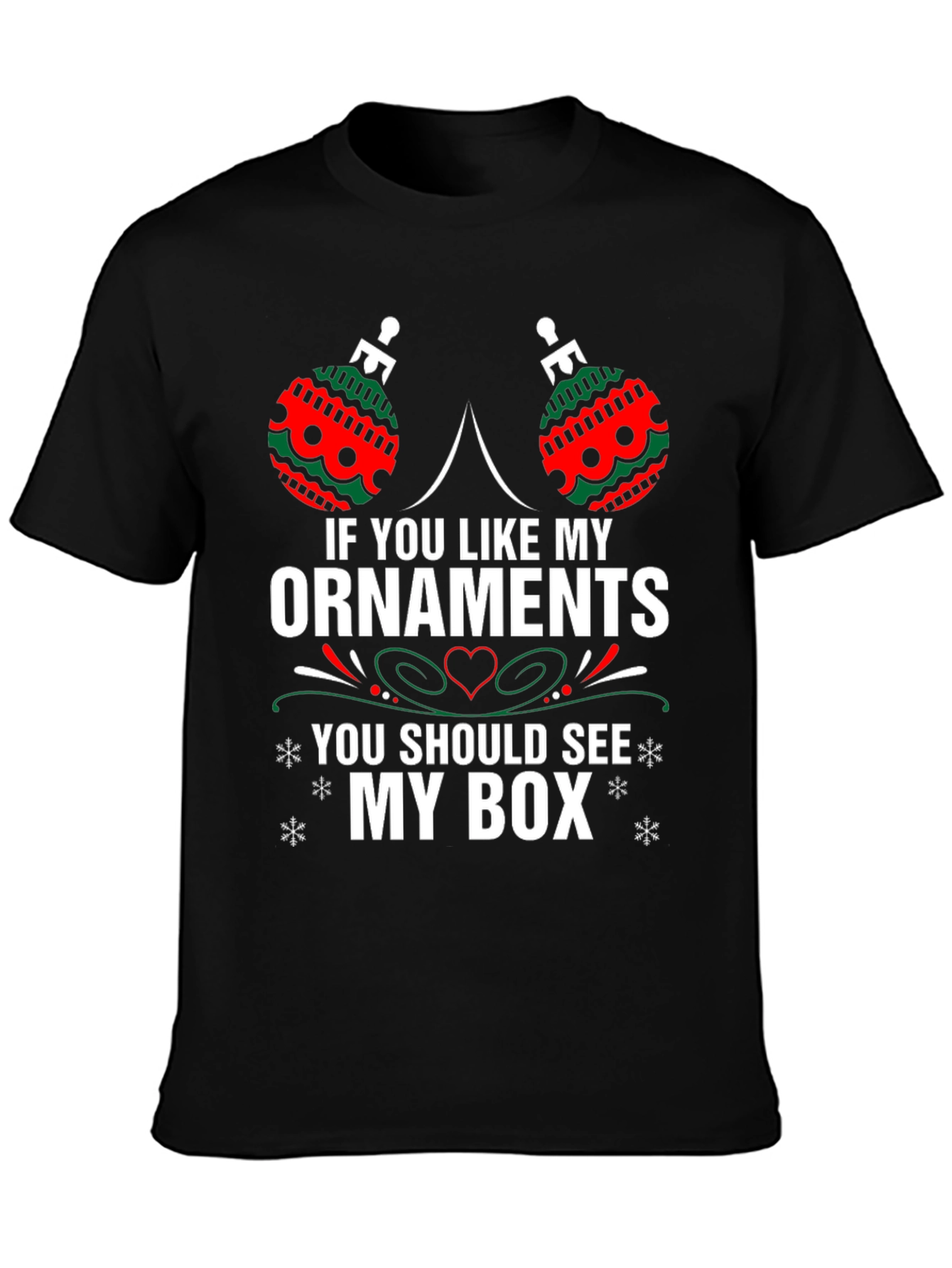 Funny Christmas Ornaments Black T-Shirt