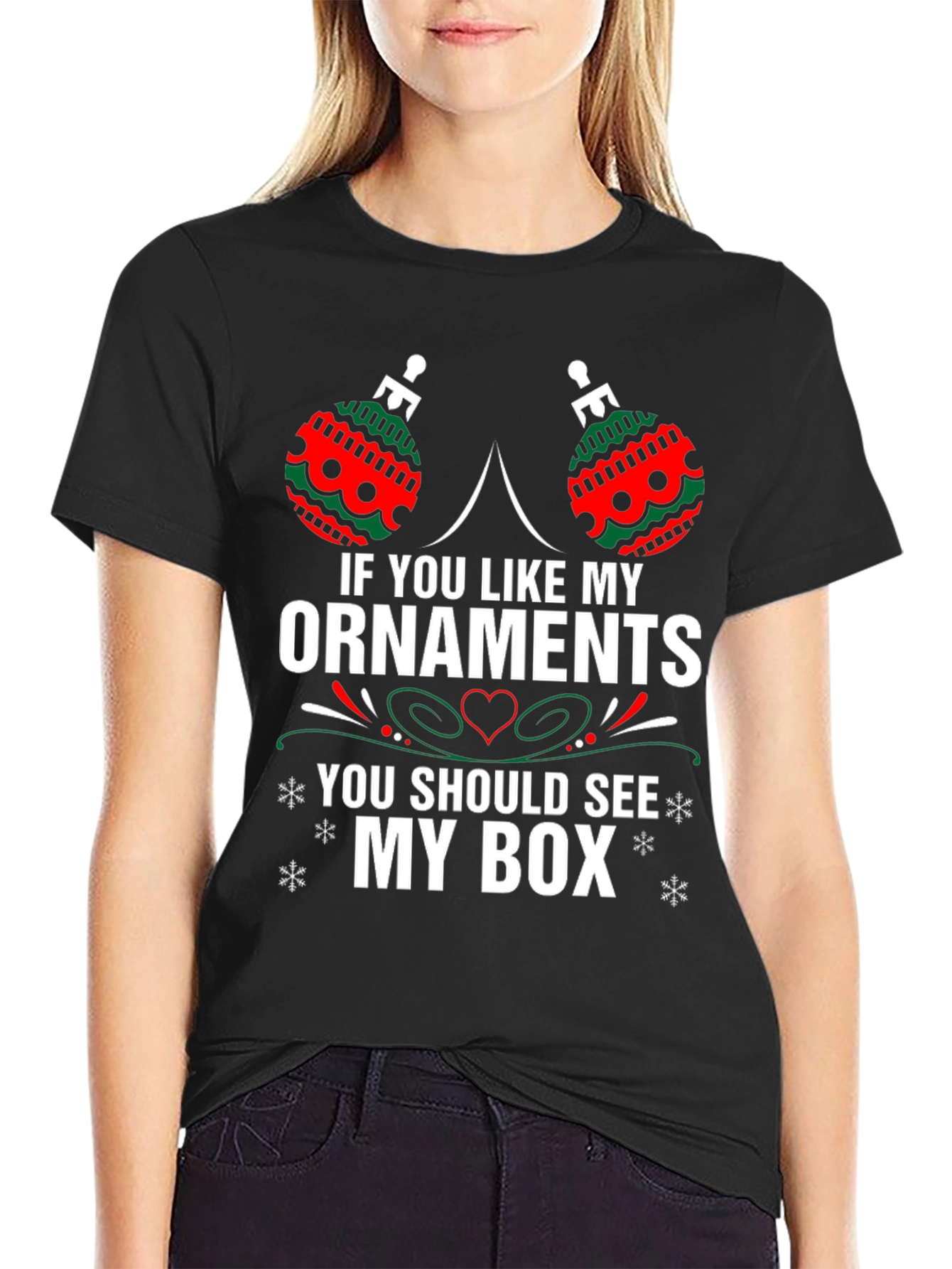Funny Christmas Ornaments Black T-Shirt