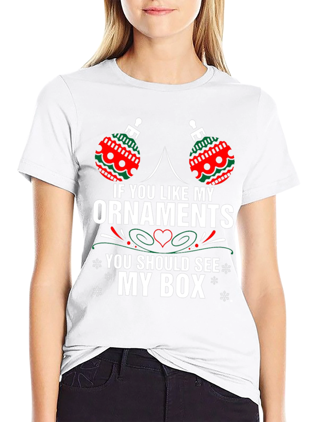 Funny Christmas Ornaments Black T-Shirt