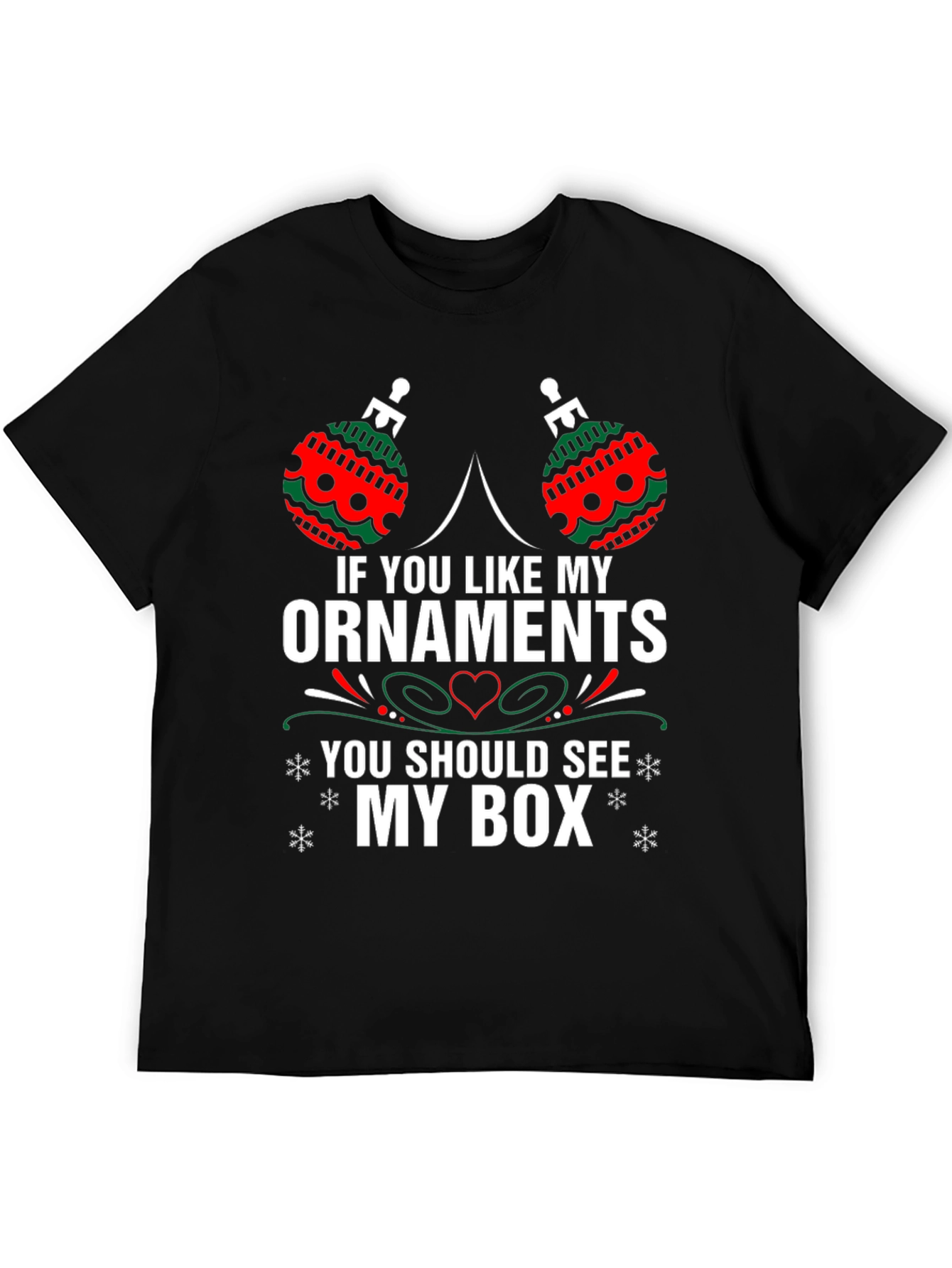 Funny Christmas Ornaments Black T-Shirt