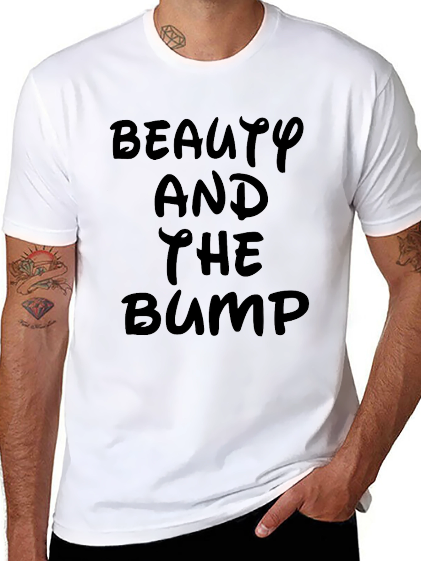 Beauty and the Bump Black Tee