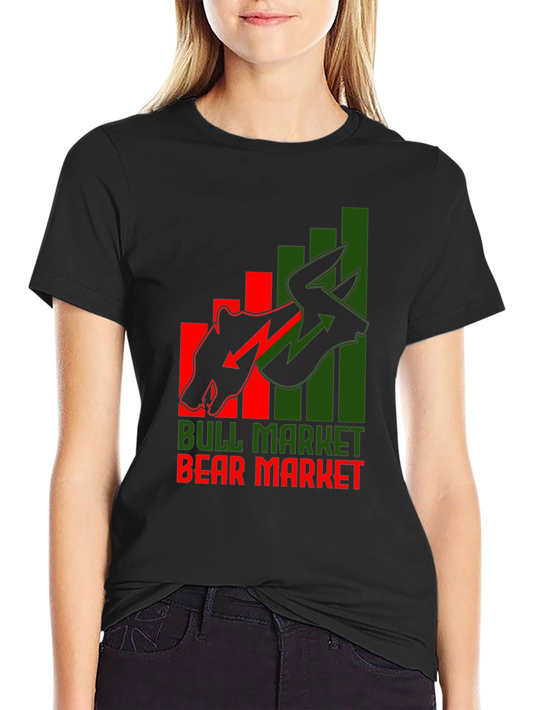 Bull & Bear Market Graphic Tee - Stock Trader T-Shirt