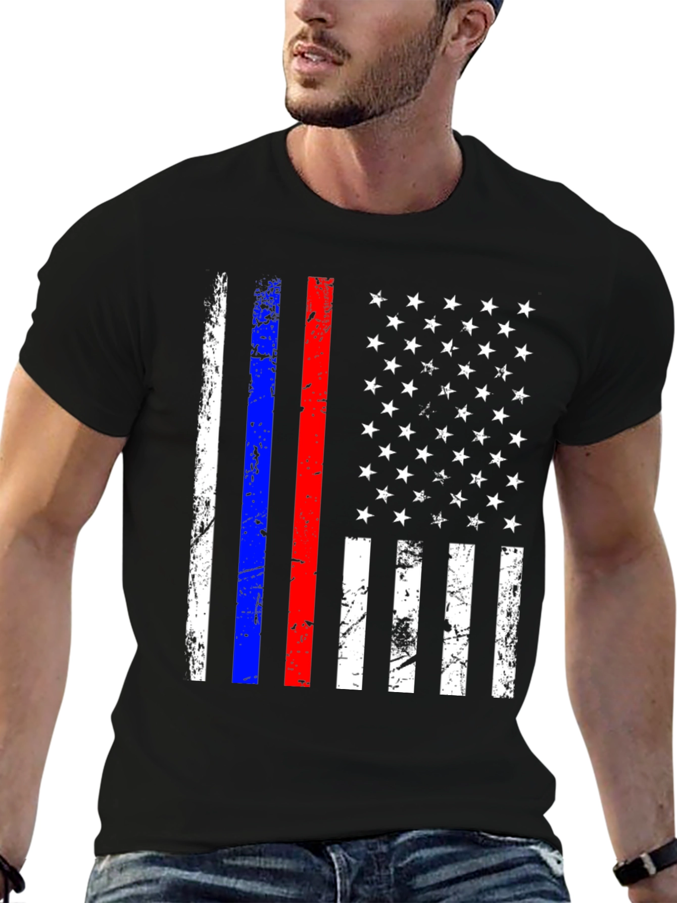 American Flag Distressed T-Shirt