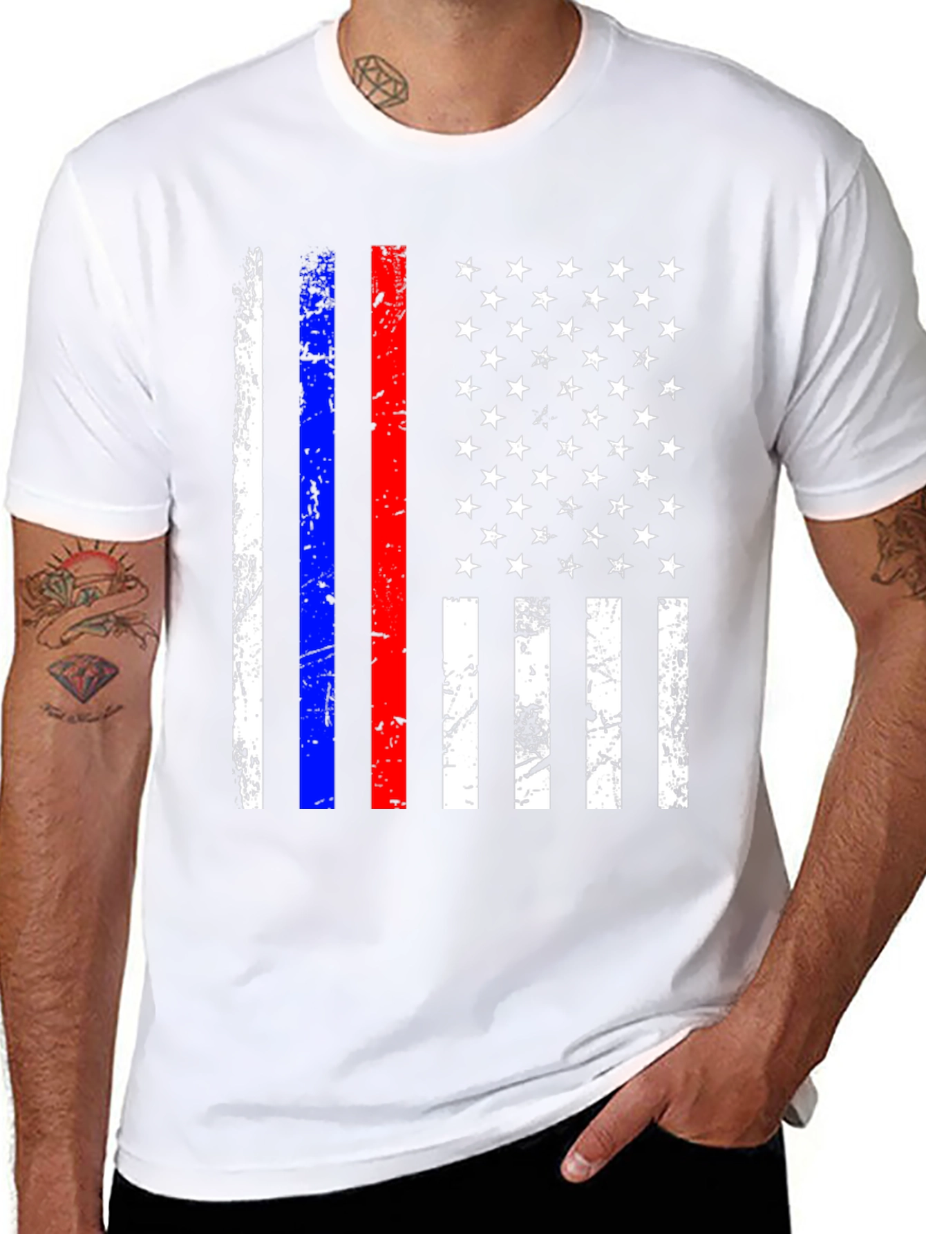American Flag Distressed T-Shirt