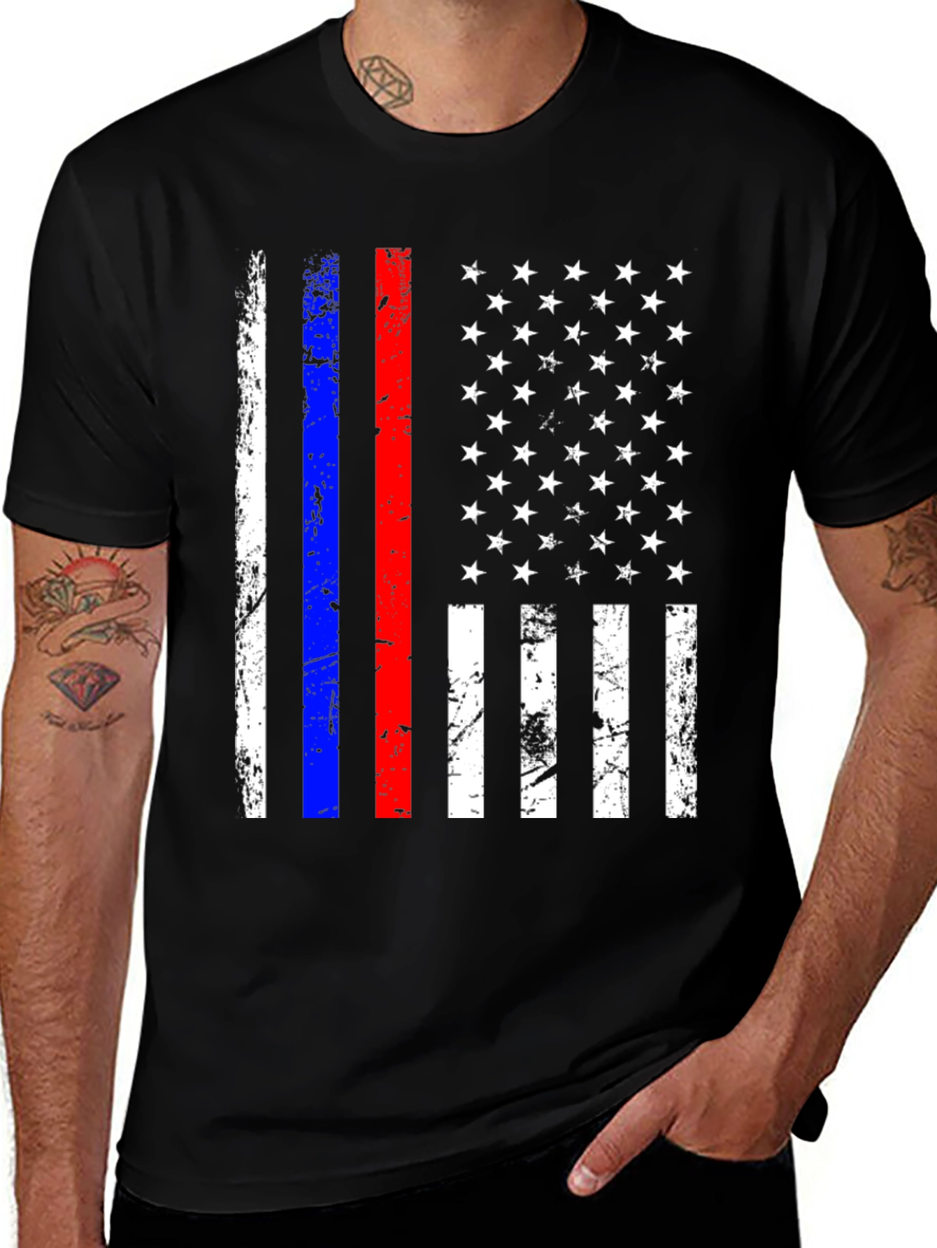 American Flag Distressed T-Shirt