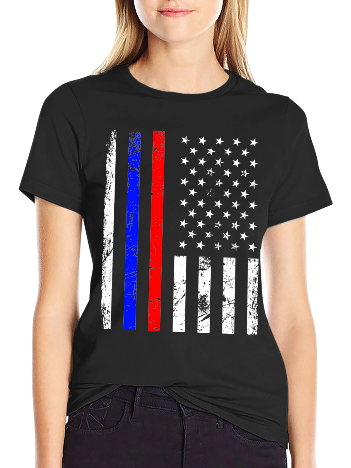 American Flag Distressed T-Shirt