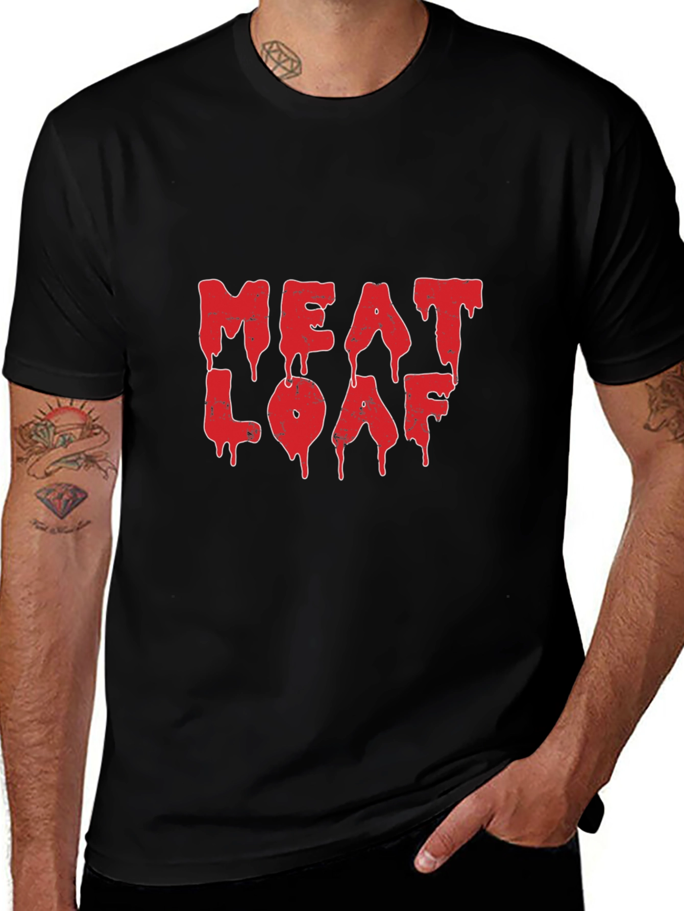 Meat Loaf Red Logo Black T-Shirt