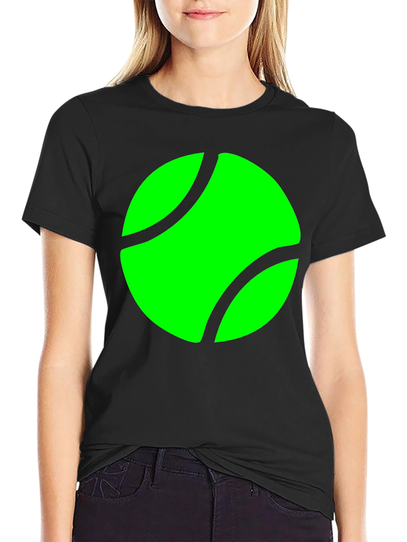 Tennis Ball Graphic Black T-Shirt
