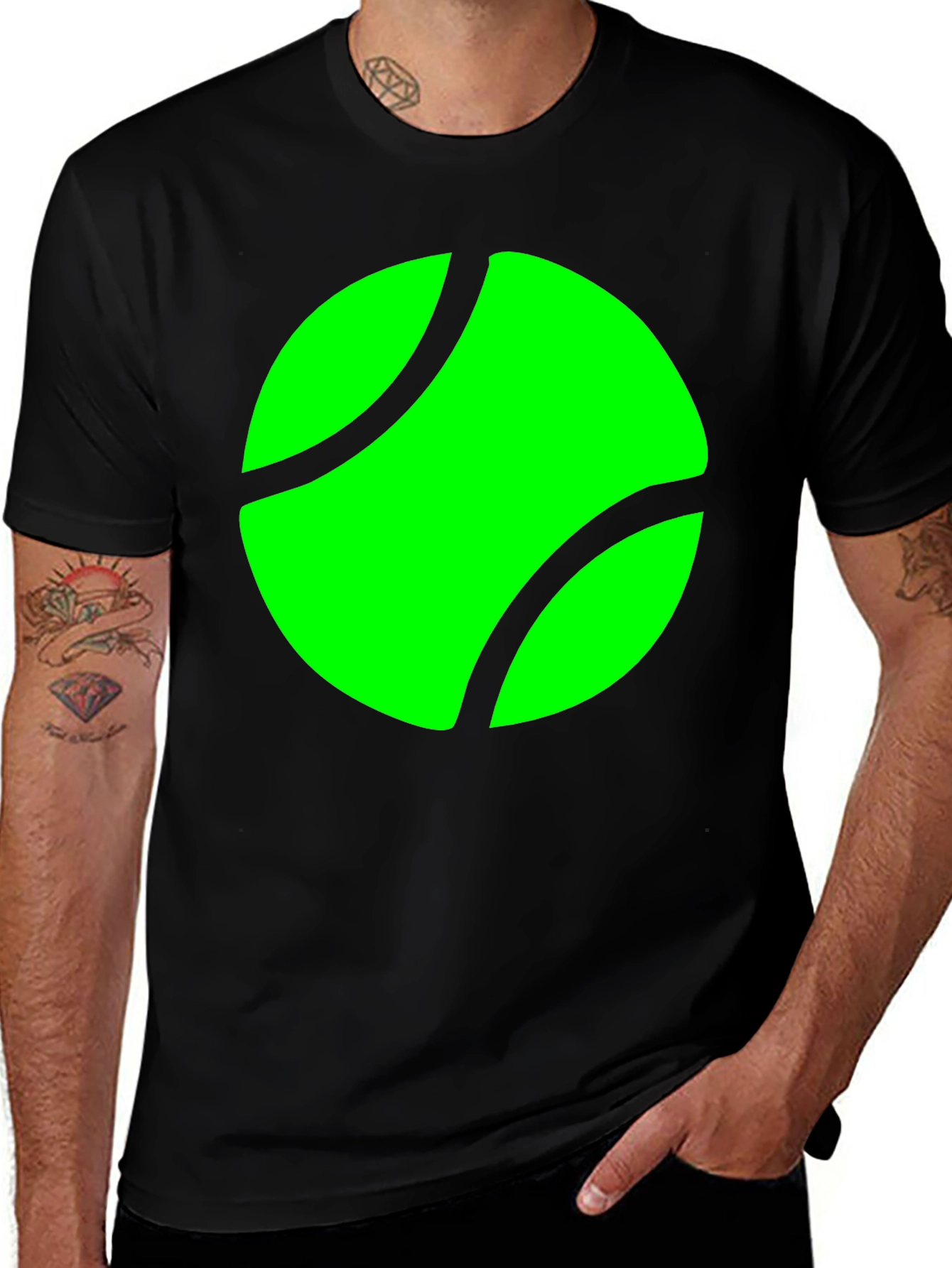 Tennis Ball Graphic Black T-Shirt