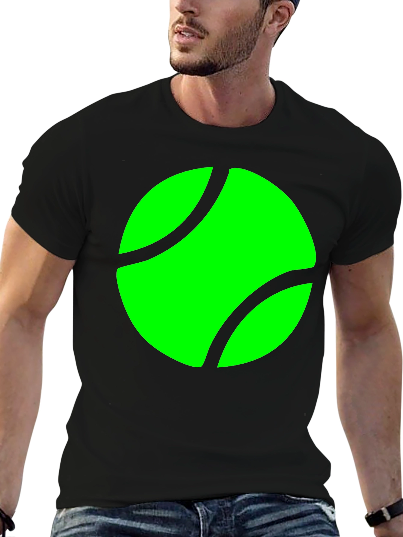Tennis Ball Graphic Black T-Shirt