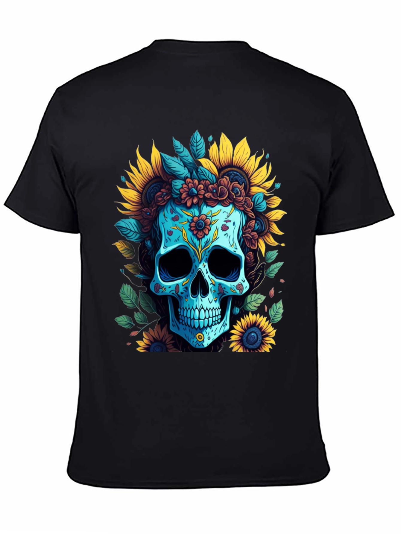 Floral Skull Graphic T-Shirt