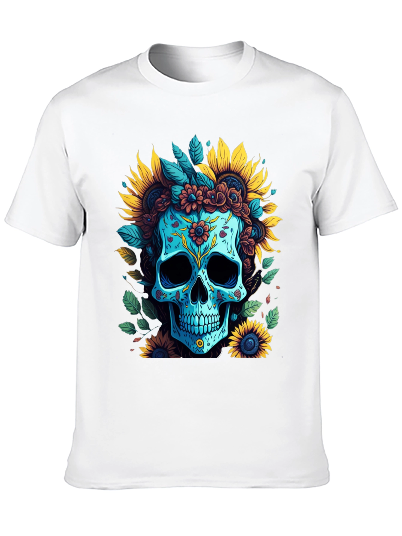 Floral Skull Graphic T-Shirt