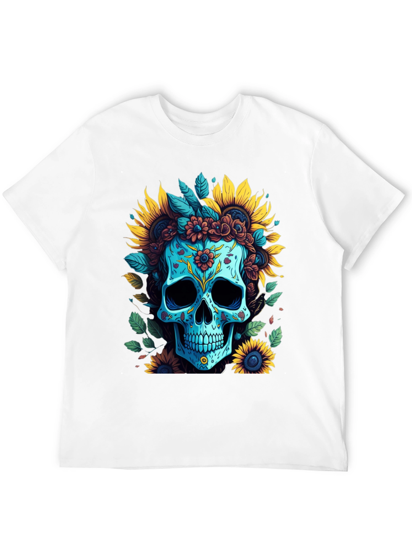 Floral Skull Graphic T-Shirt