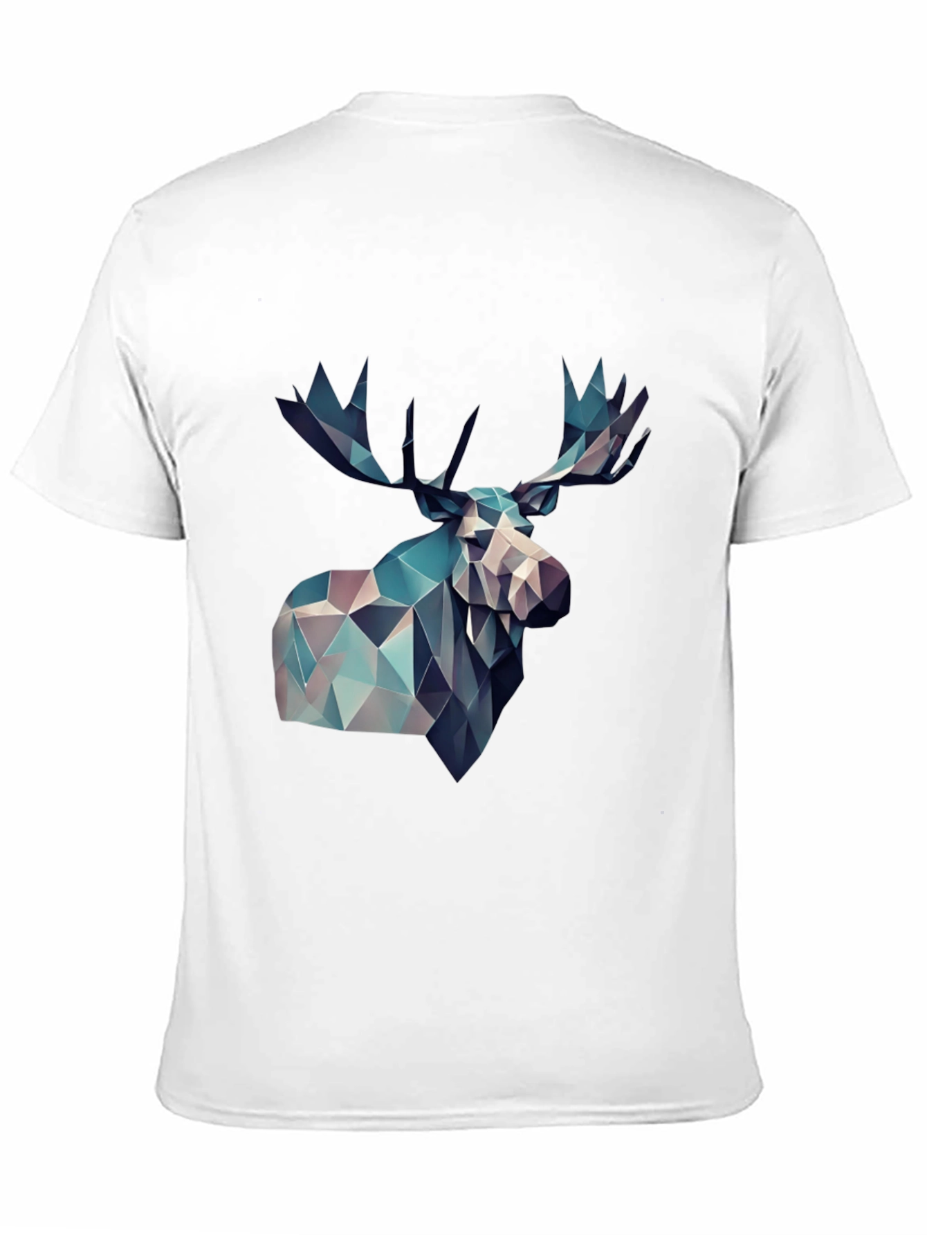 Geometric Moose Graphic Print Black T-Shirt