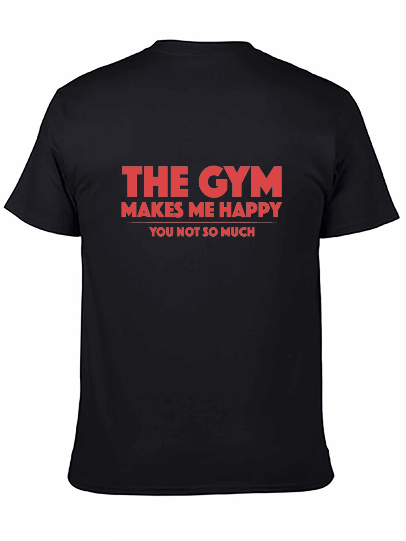 Gym Makes Me Happy Graphic Tee - Black