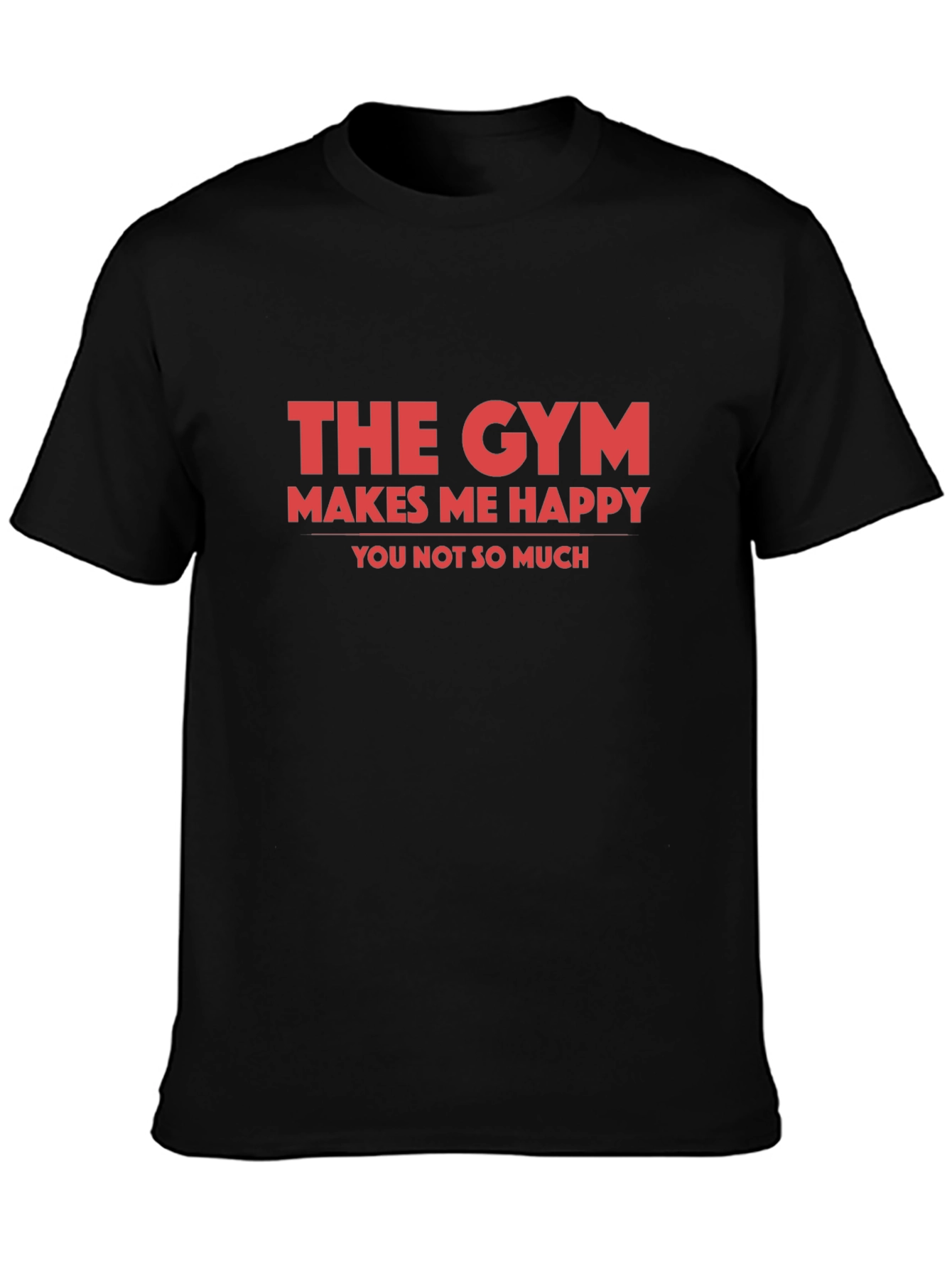 Gym Makes Me Happy Graphic Tee - Black