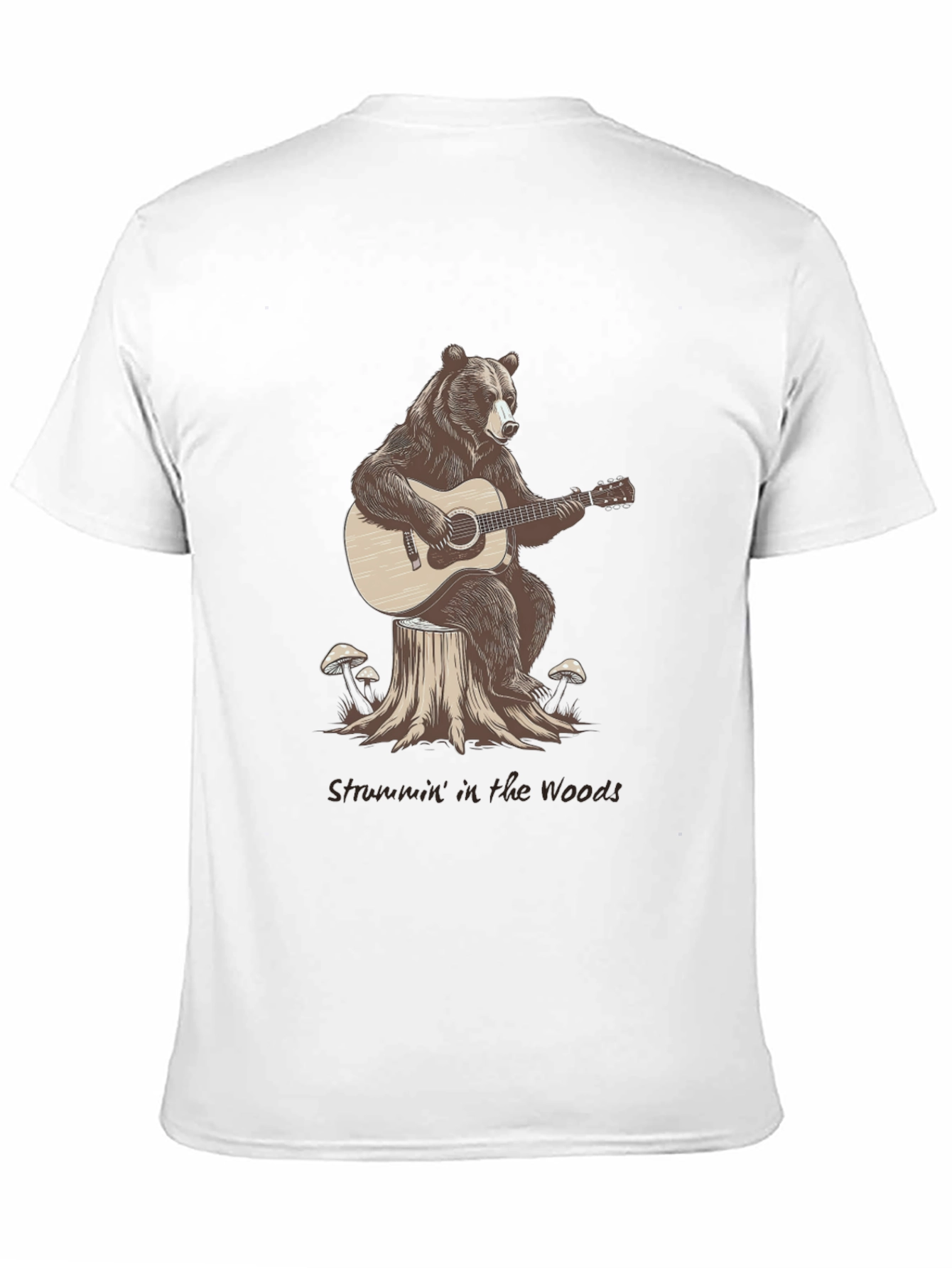 Bear Playing Guitar Graphic T-Shirt
