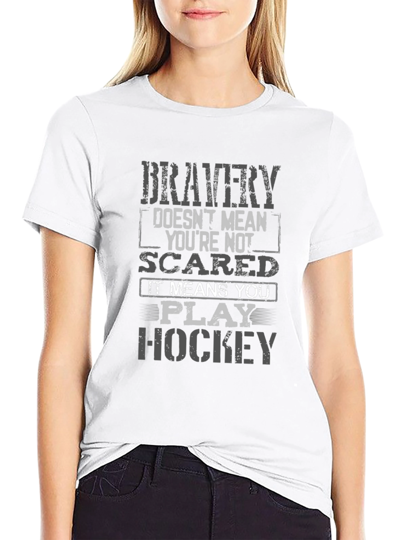Bravery Hockey T-Shirt - Graphic Print Tee