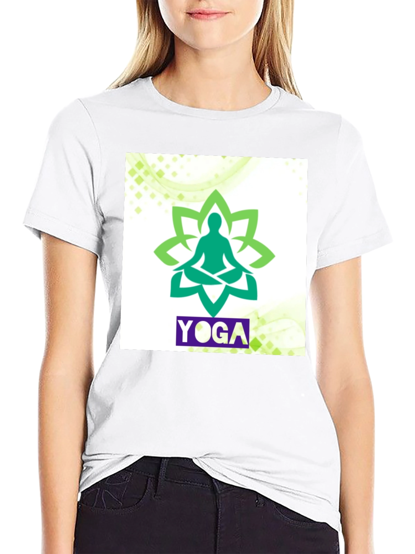 Yoga Lotus Graphic T-Shirt - Black